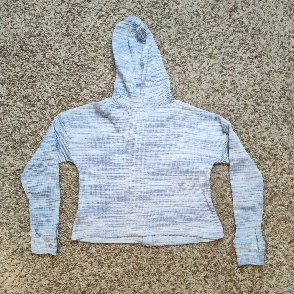 OshKosh B'gosh Blue White‎ Zip Up Sweater Girl Sz 14 14A